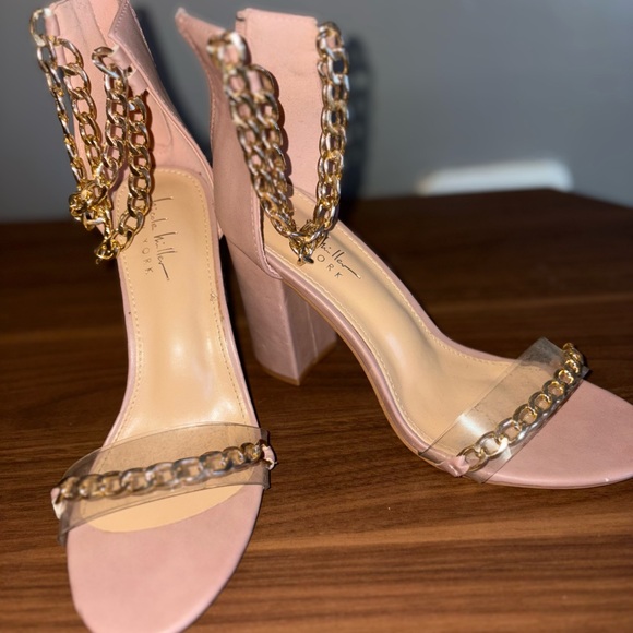 Nicole Miller New York Shoes - Chic Pink Heels with Gold Chain by Nicole Miller
